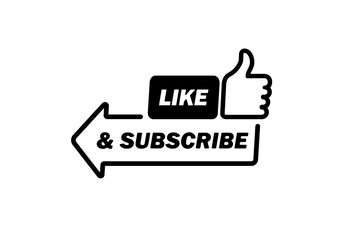 Like and subscribe, thumbs up. Social media button, 
