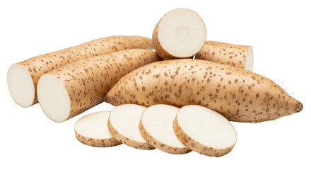 Isolated Fresh Yams Root Vegetable Pile