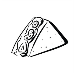 Lineart Fruit Sando Vector Illustration Minimalist Lineart Style