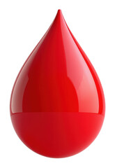 Obraz premium Glossy Red Droplet White Background