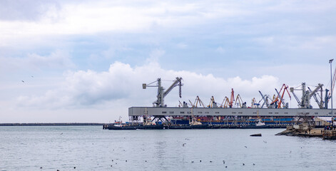 Terminal for oil products of Tuapse refinery oil company - refined products terminal. Black sea....