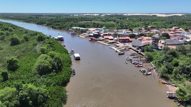 Port Of Tatus At Parnaiba In Piaui Brazil. Largest River Delta. Coastal Cityscape. Port Of Tatus At Parnaiba. Riverside Scenery. Fluvial Transportation. Travel Destination. Brazil Northeast.