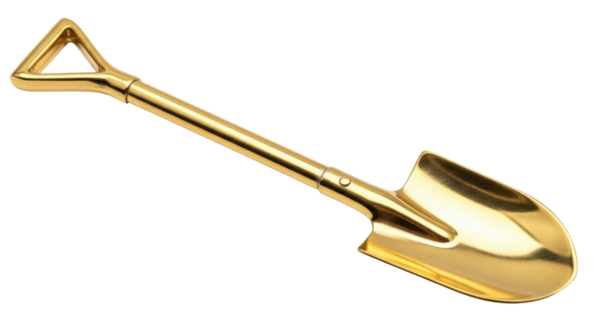 Isolated Gold Shovel