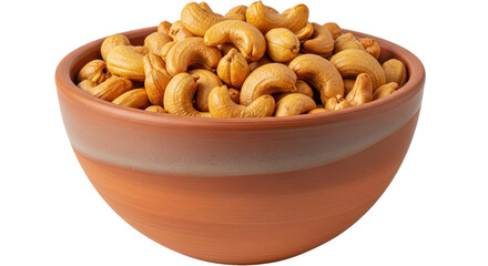 Isolated Bowl of Roasted Cashew Nuts