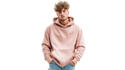 Minimalist urban fashion man, pastel tones, flat lay digital style, PNG cutout