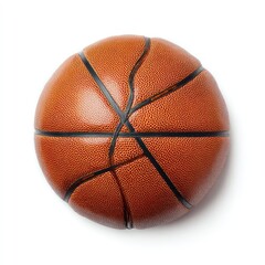Top-down view of a worn basketball