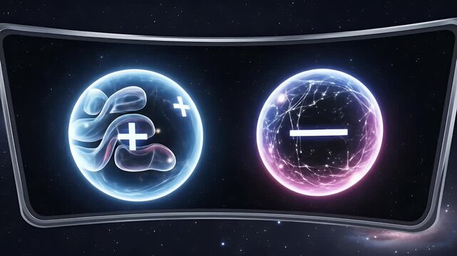 positive negative energy spheres in space