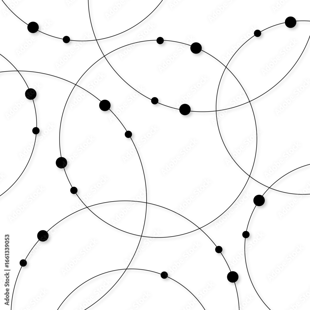 Aufkleber seamless abstract background with circles and dots at their intersection.