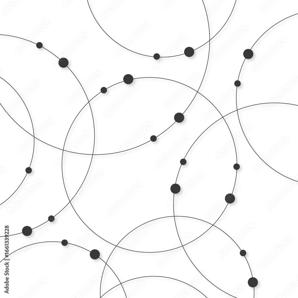 Aufkleber seamless abstract background with circles and dots at their intersection.