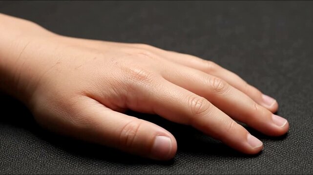 A human hand aging from childhood to old age in time lapse, passing time concept
