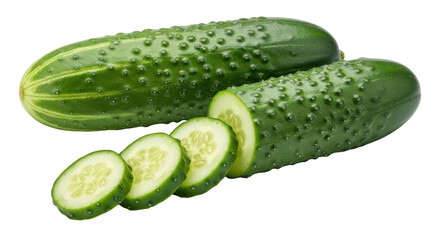 Isolated Fresh Cucumbers