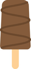 Flat design illustration of chocolate popsicle	