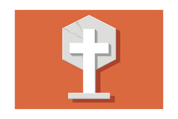 Obraz premium Cruz Bautismo en Relieve sobre Mármol