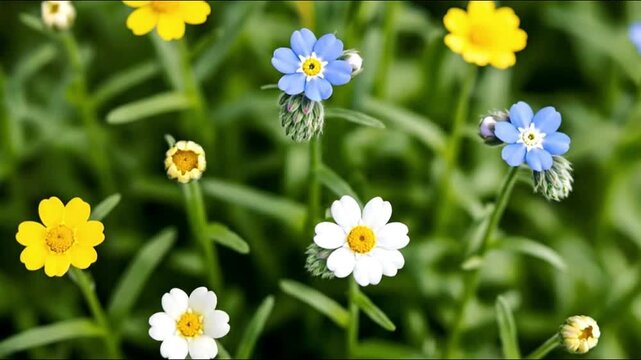 A tiny seed sprouting roots and blooming flowers in time lapse, nature growth theme