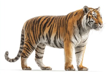 Fototapeta premium Full shot of a tiger, standing alert