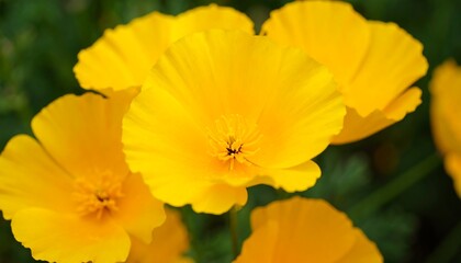 Close-up of vibrant yellow California poppies