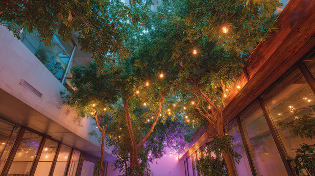 mesmerizing indoor garden that sings under lights its colors shift with human emotions