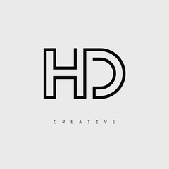 Obraz premium HD Creative Letter Logo – Minimal Line Monogram in Black Outline for Modern Branding Identity Design.