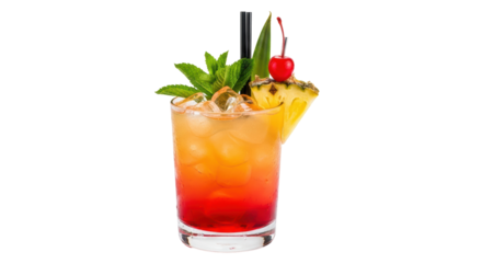 Isolated Mai Tai Cocktail