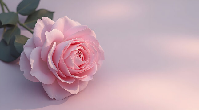 Fototapeta Delicate Pink Rose: Soft Light, Gentle Bloom