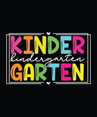 Colorful Back-to-School Kindergarten Typography T-shirt  Design.