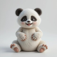Panda bebé caricaturesco adorable en estilo 3D