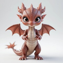 Ilustración 3D de un dragón bebé adorable de fantasía