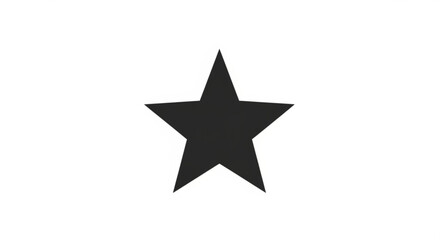 Illustration of a single black star shape centered on a white background with sharp points design