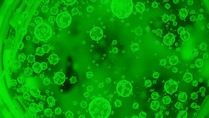 green bubbles background