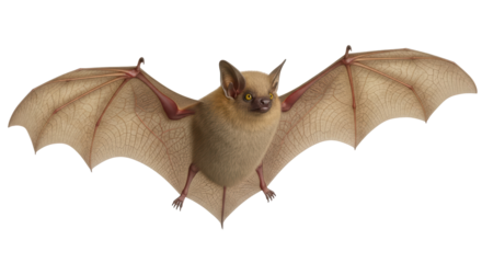 Isolated Bat with Open Wings