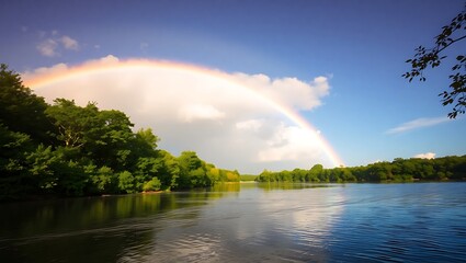 rainbow over the river