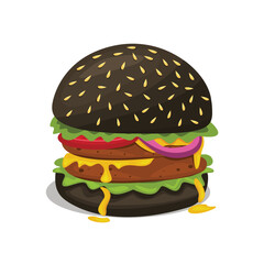 Burger vector set. Set of fast food illustration. Hamburger vector illustration. Fast Food Icons Set. Burger illustration. cheese burger illustration