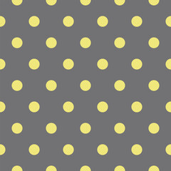 Gray yellow polka dot seamless pattern vector