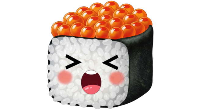 Isolated Sushi Cartoon Character