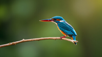 kingfish Fish in transparent background.Vibrant Blue Kingfisher Perched on a Branch in Natural Habitat