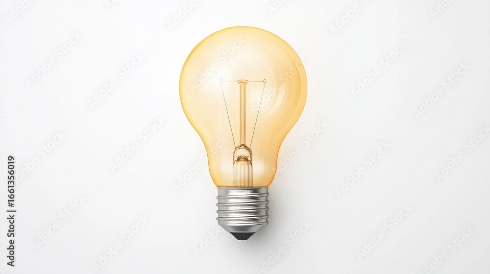 Poster Light bulb on plain background in bright studio setting