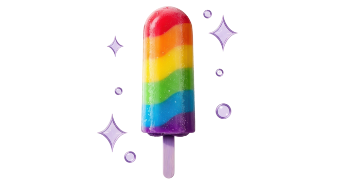 Isolated rainbow popsicle