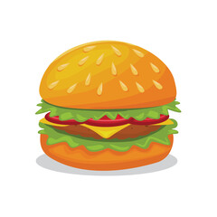 Burger vector set. Set of fast food illustration. Hamburger vector illustration. Fast Food Icons Set. Burger illustration. cheese burger illustration