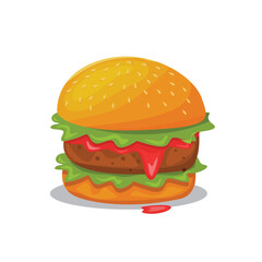 Burger vector set. Set of fast food illustration. Hamburger vector illustration. Fast Food Icons Set. Burger illustration. cheese burger illustration