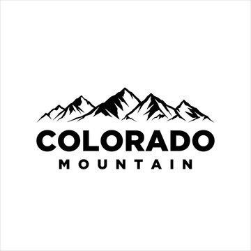Colorado mountain range logo with masculine style design