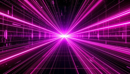 Abstract futuristic pink tunnel