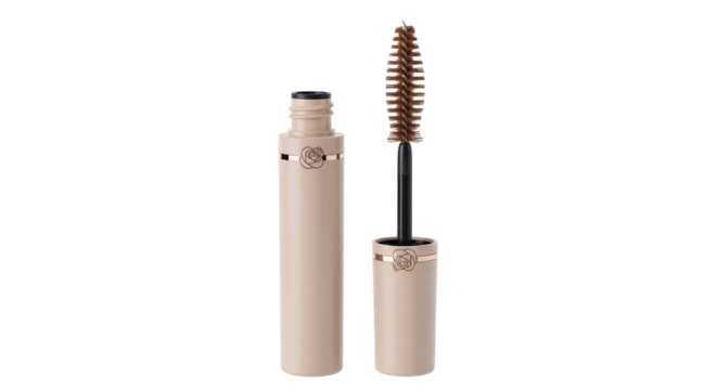 Isolated Mascara Tube and Brush