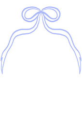 blue ribbon bow fit for coquette shabby chic theme decora invitation for dinner lunch event and any occassion