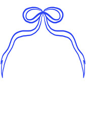 blue ribbon bow fit for coquette shabby chic theme decora invitation for dinner lunch event and any occassion