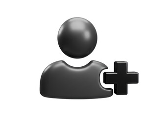 Fototapeta premium Isolated Add New User Account Icon in Dark Grey