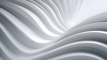 Stunning abstract white waves create a modern, clean, and elegant architectural flow