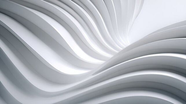 Stunning abstract white waves create a modern, clean, and elegant architectural flow