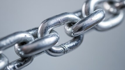 Obraz premium Industrial chain on plain background in indoor studio