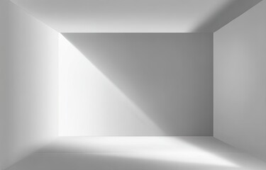 White, empty room with angled light