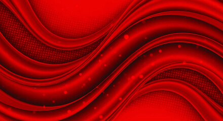 Abstract red wavy design with subtle sparkle details.